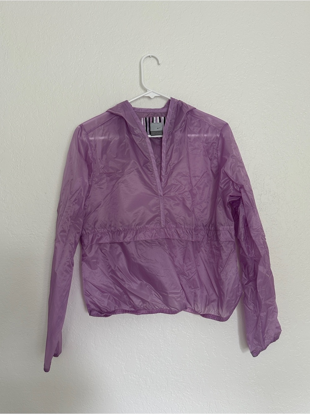 Nike Lightweight Semi-translucent Purple Packable Windbreaker Jacket M